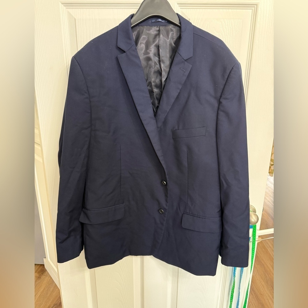 Giorgio Fiorelli Navy Blue Blazer Size 52 Tailored Mens Sport Coat super fine